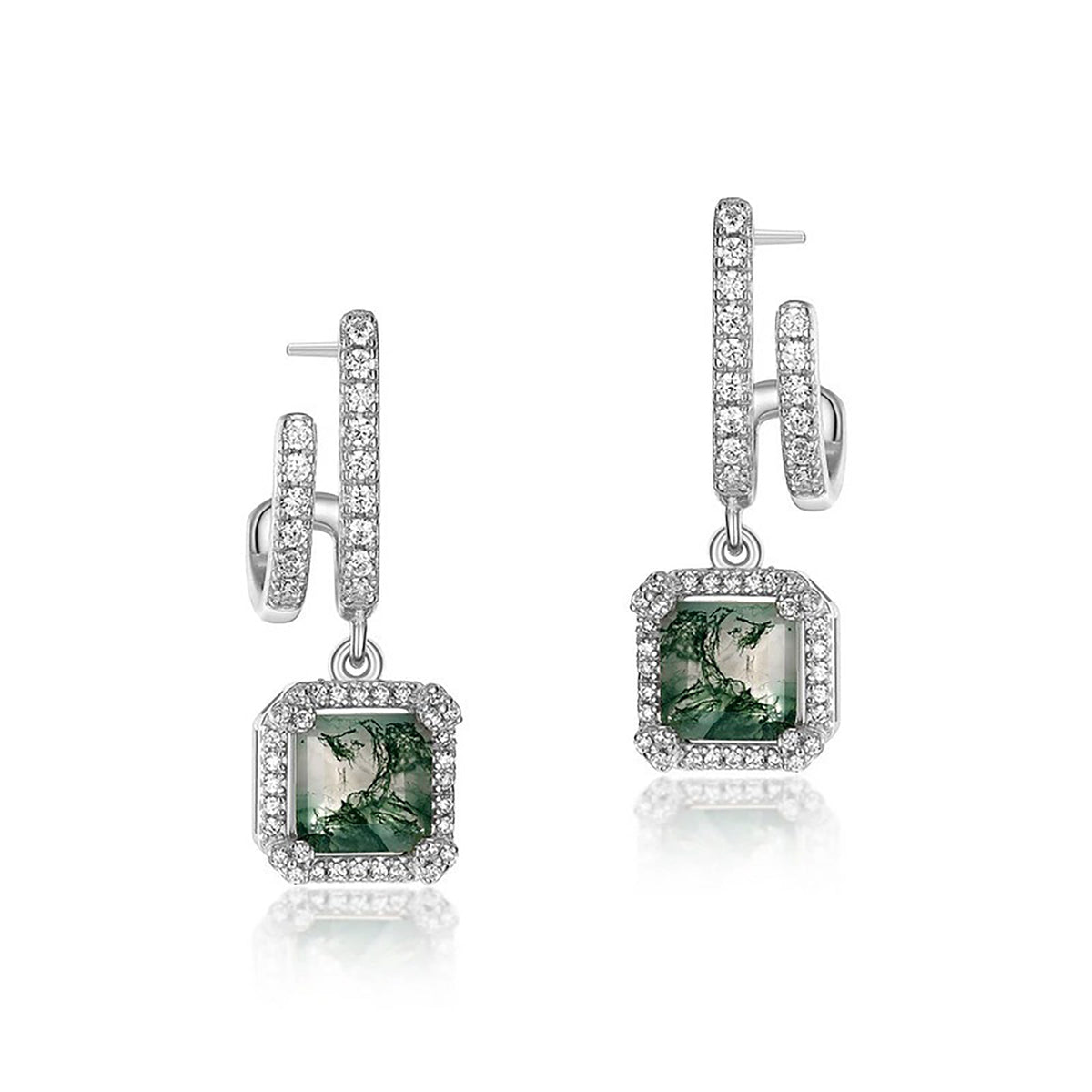 Loris Square Moss Earrings