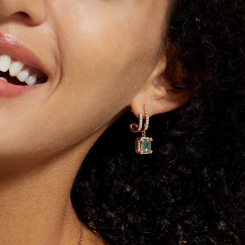 Loris Square Moss Earrings