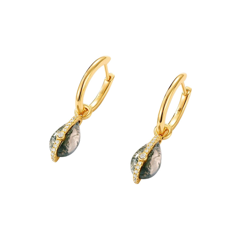 Lovina Green Moss Teardrop Earrings