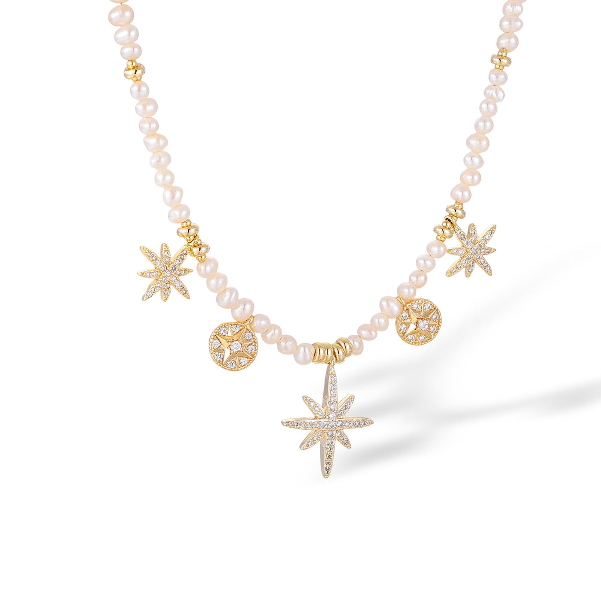 Luciane White Pearl Starburst Necklace