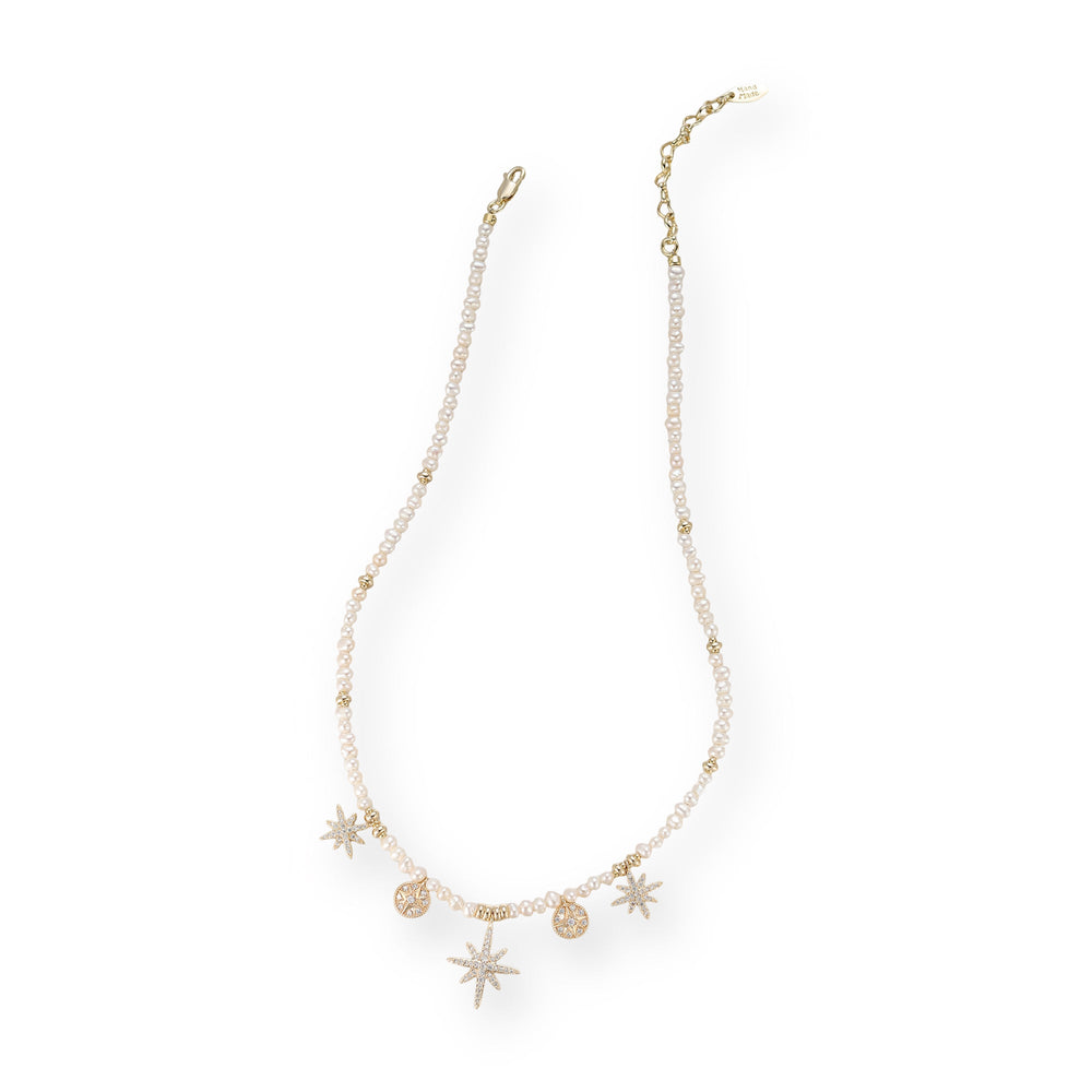 Luciane White Pearl Starburst Necklace