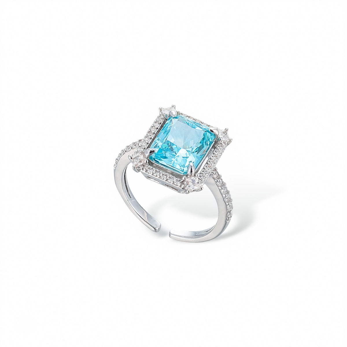 Lucie Radiant Ocean Blue Open Ring