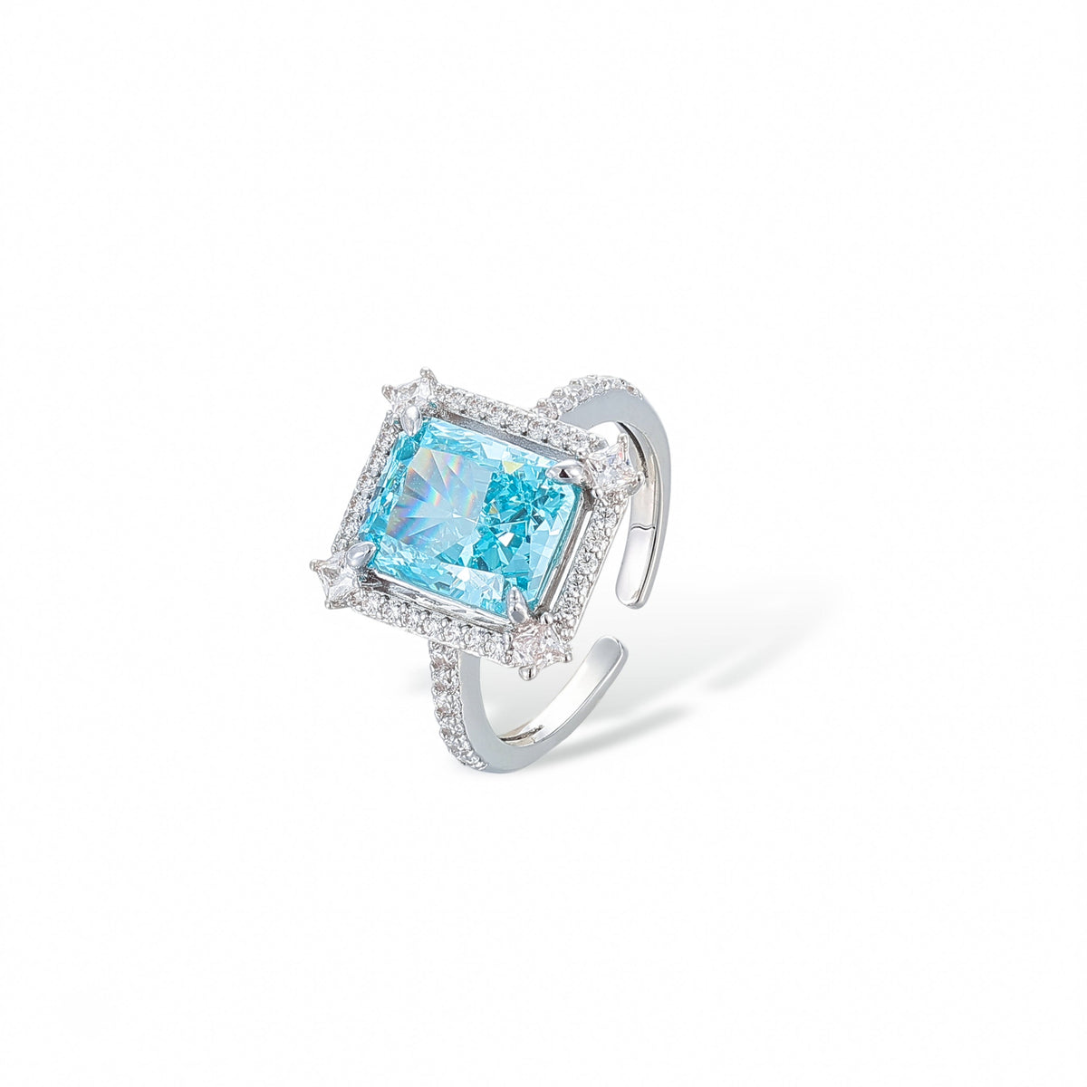 Lucie Radiant Ocean Blue Open Ring