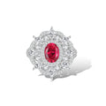 Lueur Ruby Floral Brillante Ring