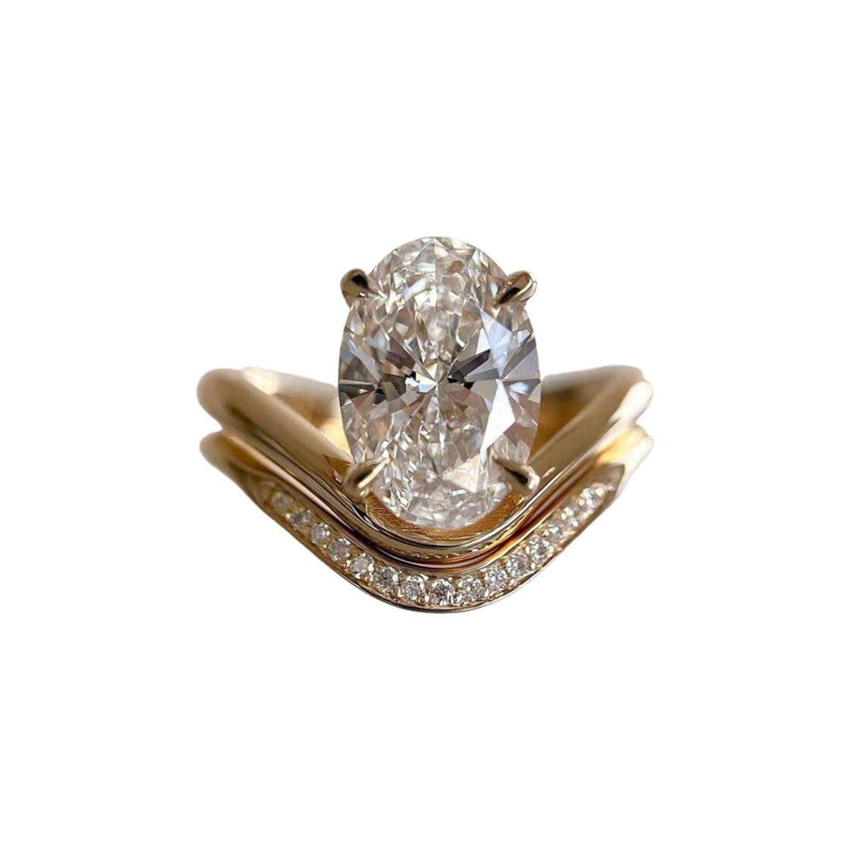 Luisa 14K Gold Oval Sunrise Ring Set