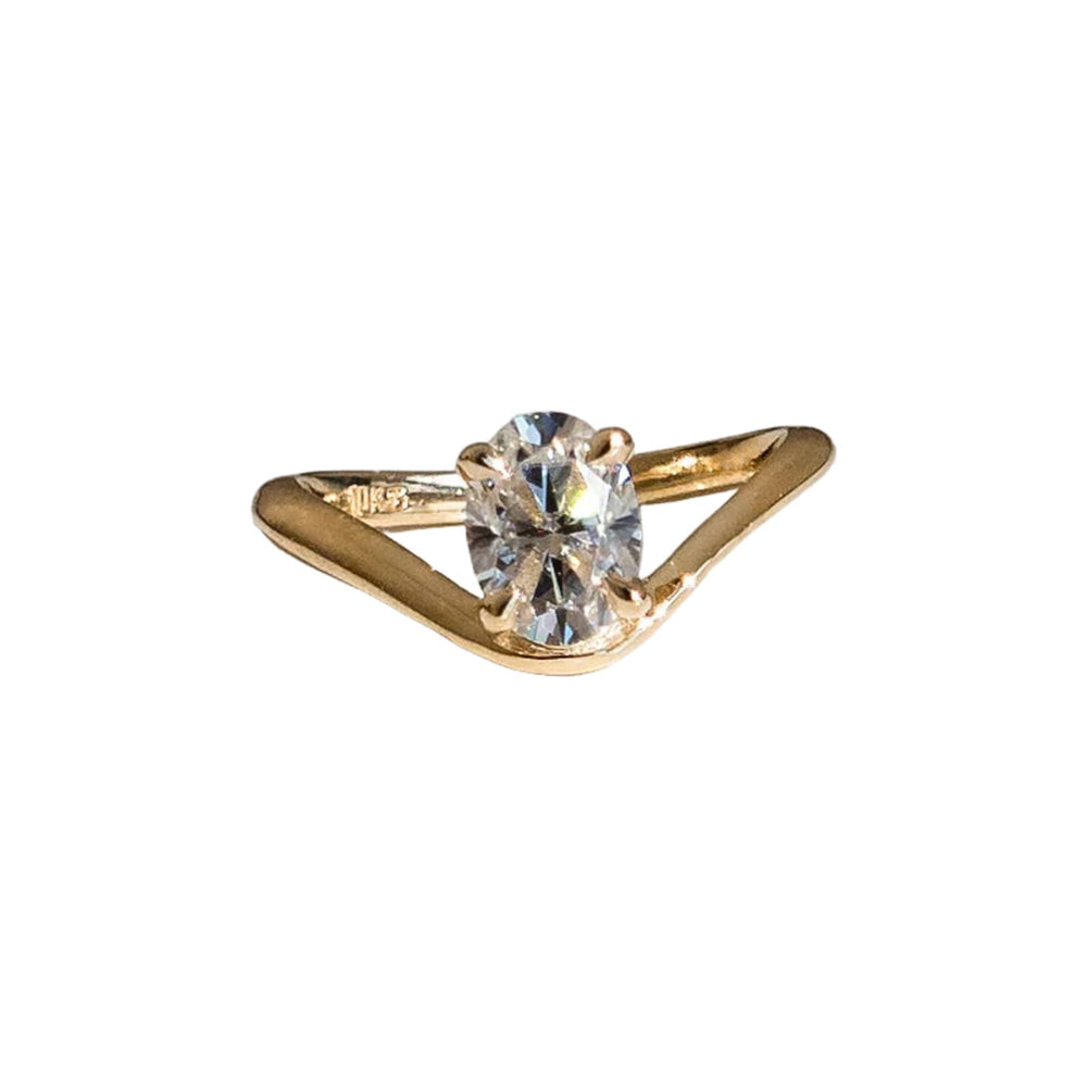 Luisa 14K Gold Oval Sunrise Ring Set