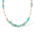 Luitwina Green Natural Stone Choker Necklace