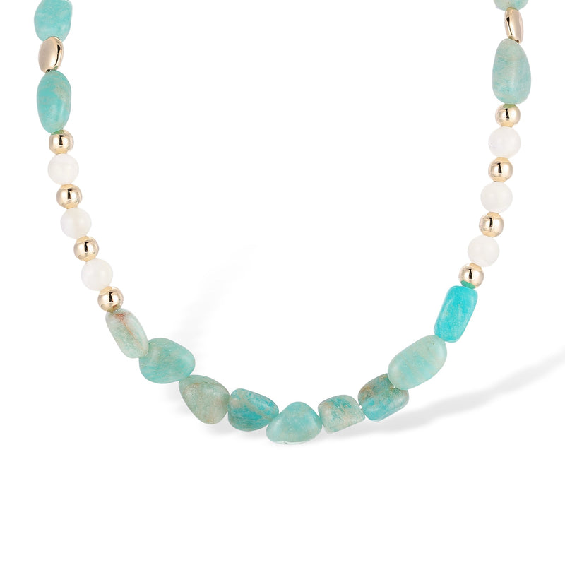 Luitwina Green Natural Stone Choker Necklace