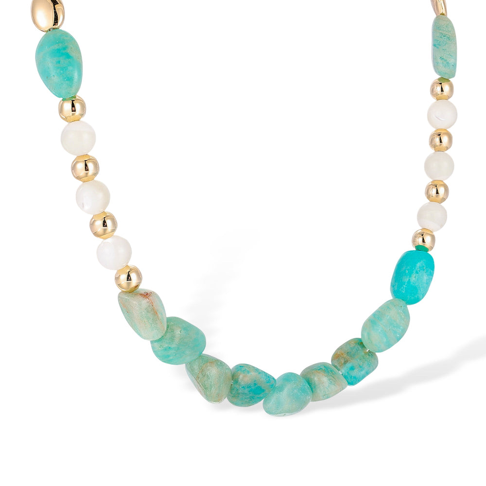 Luitwina Green Natural Stone Choker Necklace