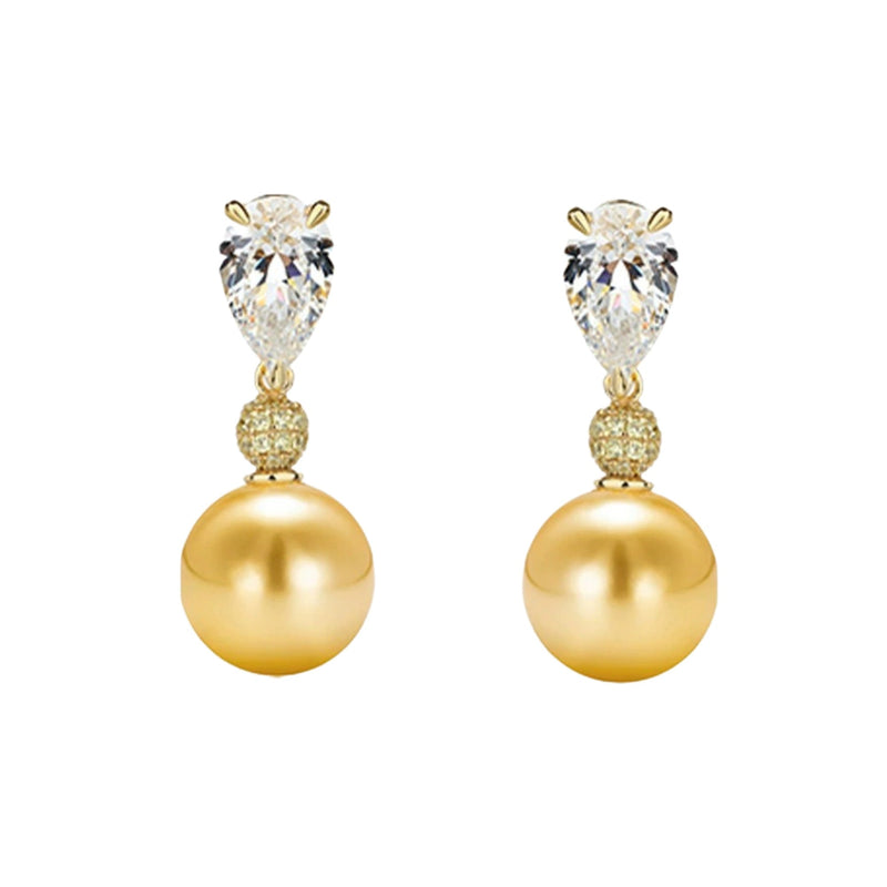 Lysa 14K Gold Ball Teardrop Earrings
