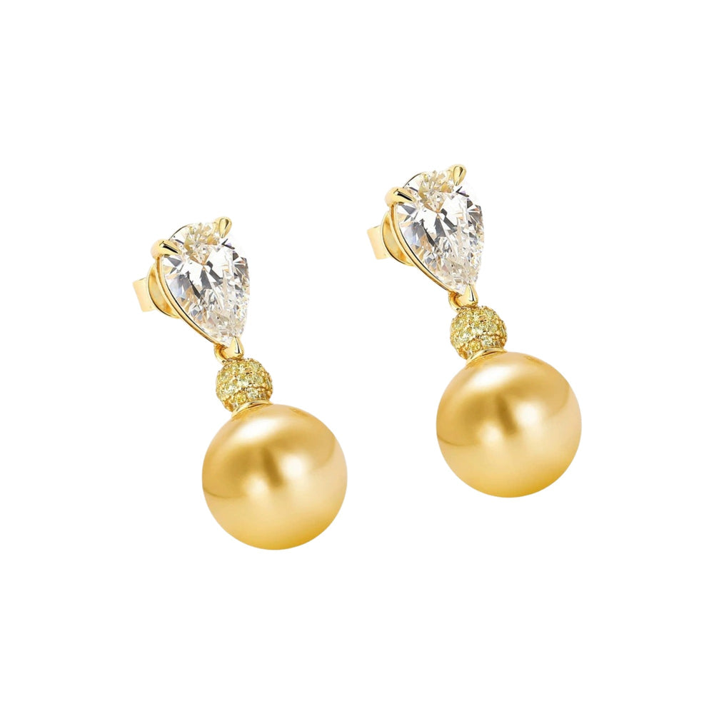 Lysa 14K Gold Ball Teardrop Earrings