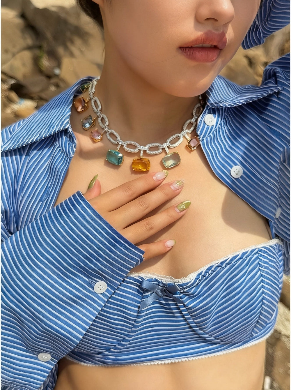 Lysange Multicolor Cushion Necklace