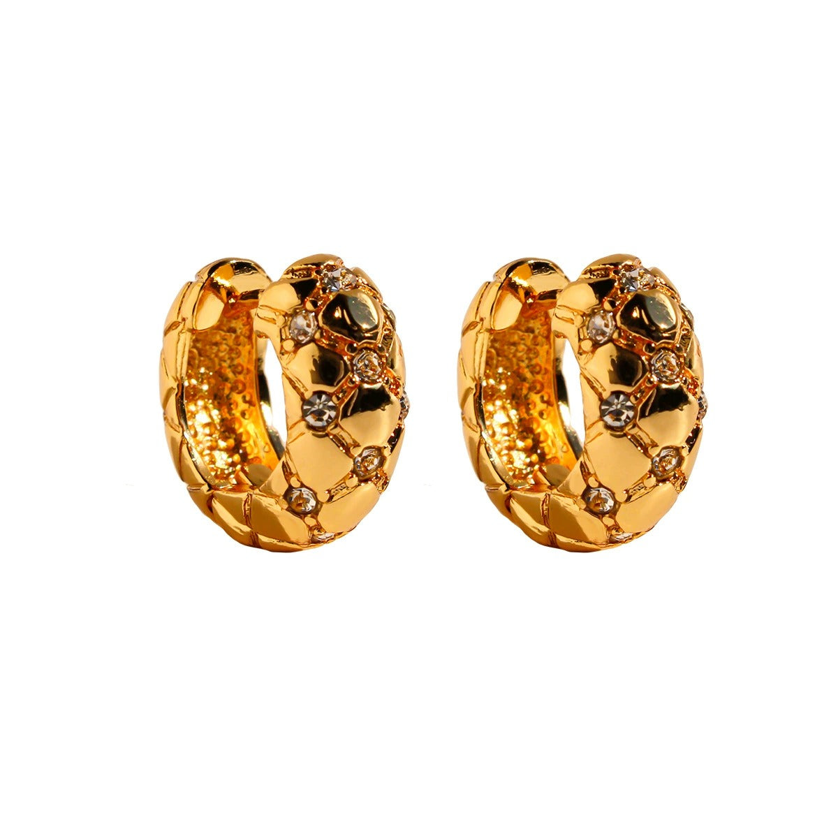 Lysianne Checkered Hoop Earrings