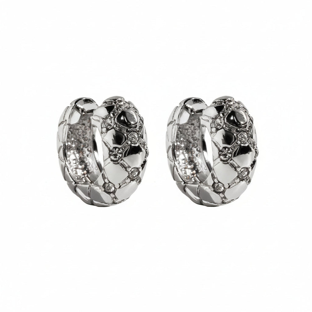 Lysianne Checkered Hoop Earrings
