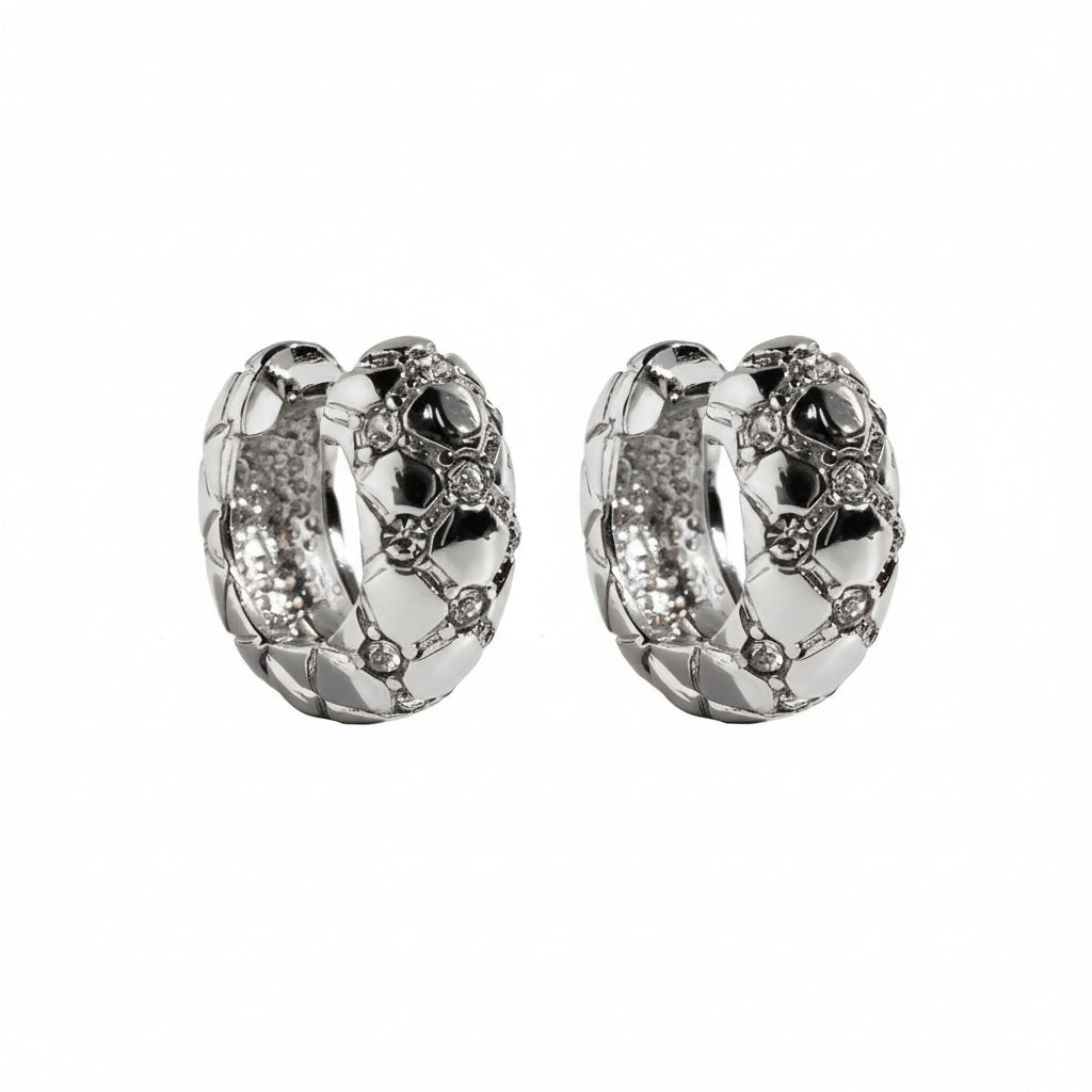 Lysianne Checkered Hoop Earrings