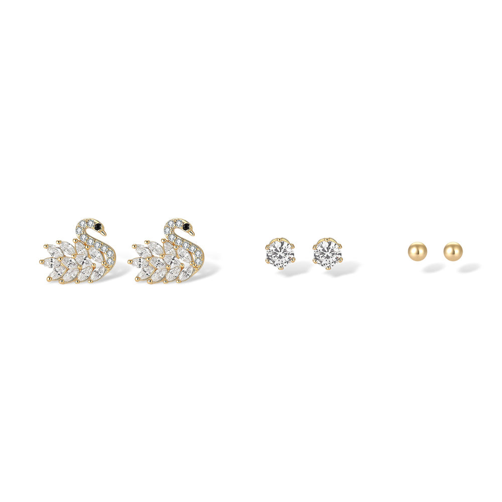 Maddy Snowflake White Earring Set