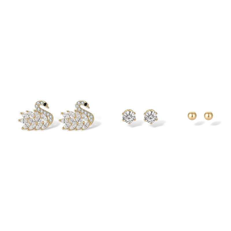 Maddy Snowflake White Earring Set