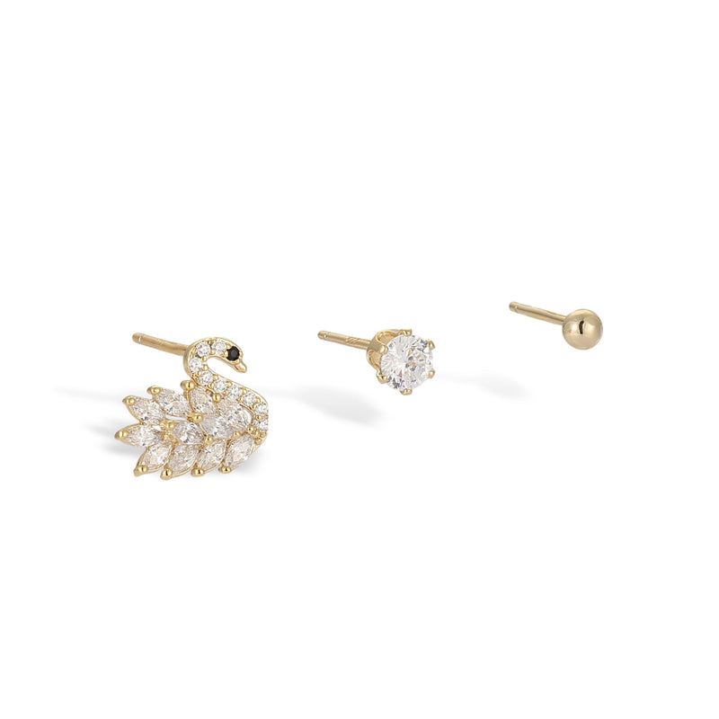 Maddy Snowflake White Earring Set