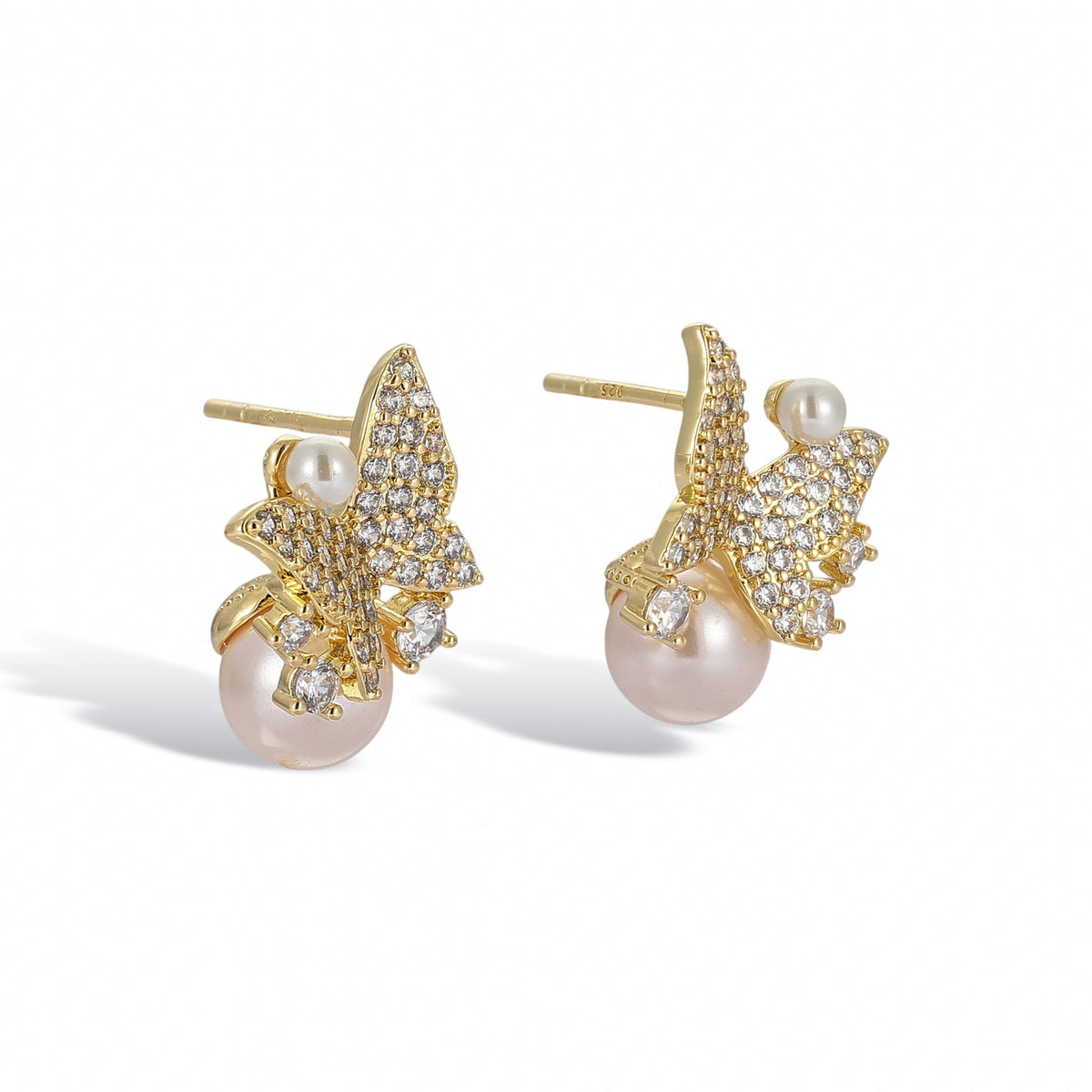 Maëlle 14K Gold Butterfly Stud Earrings