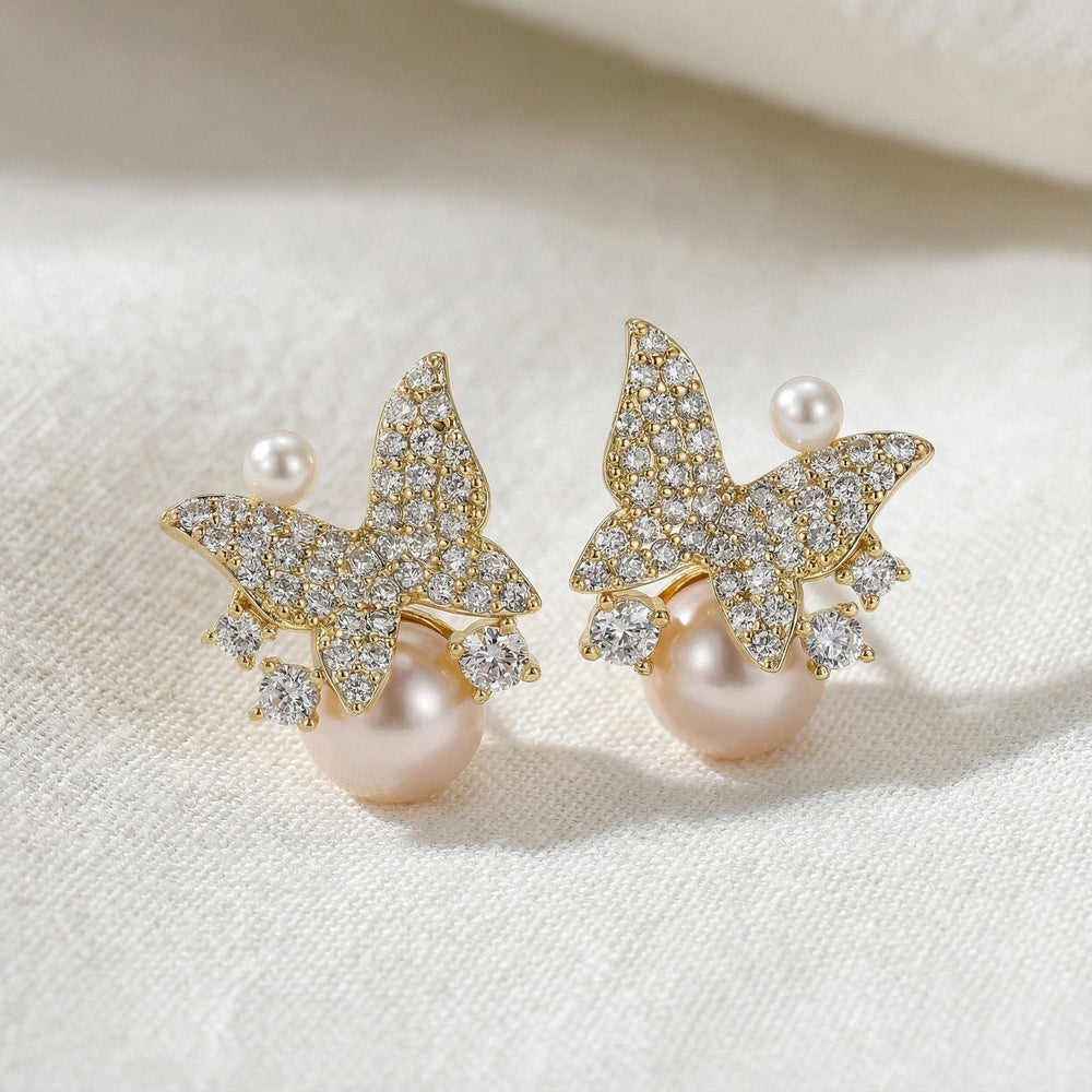 Maëlle 14K Gold Butterfly Stud Earrings