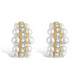 Maëva White Pearl C-Hoop Earrings