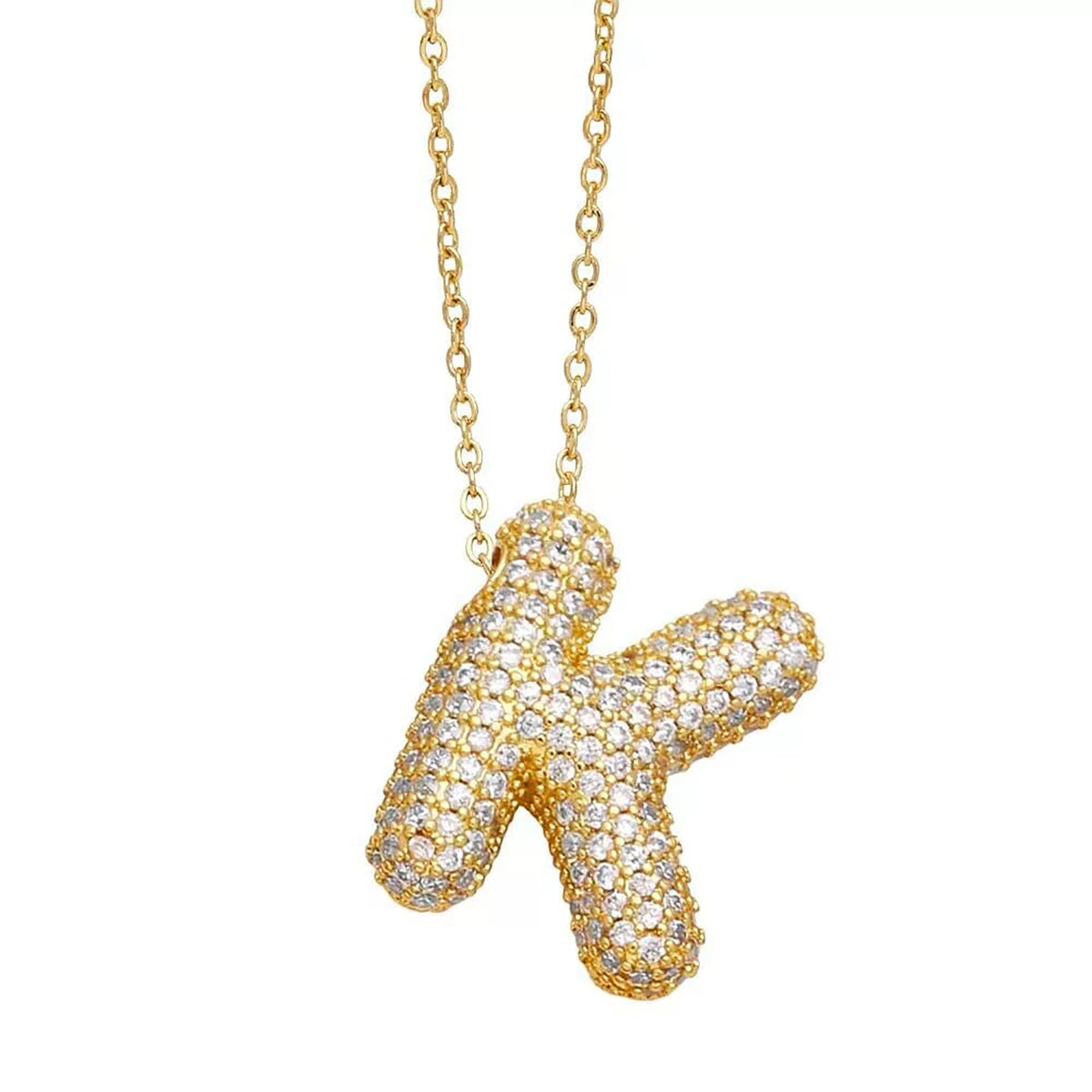 Maëvane 18K Gold Bubble Initial Letter Necklace