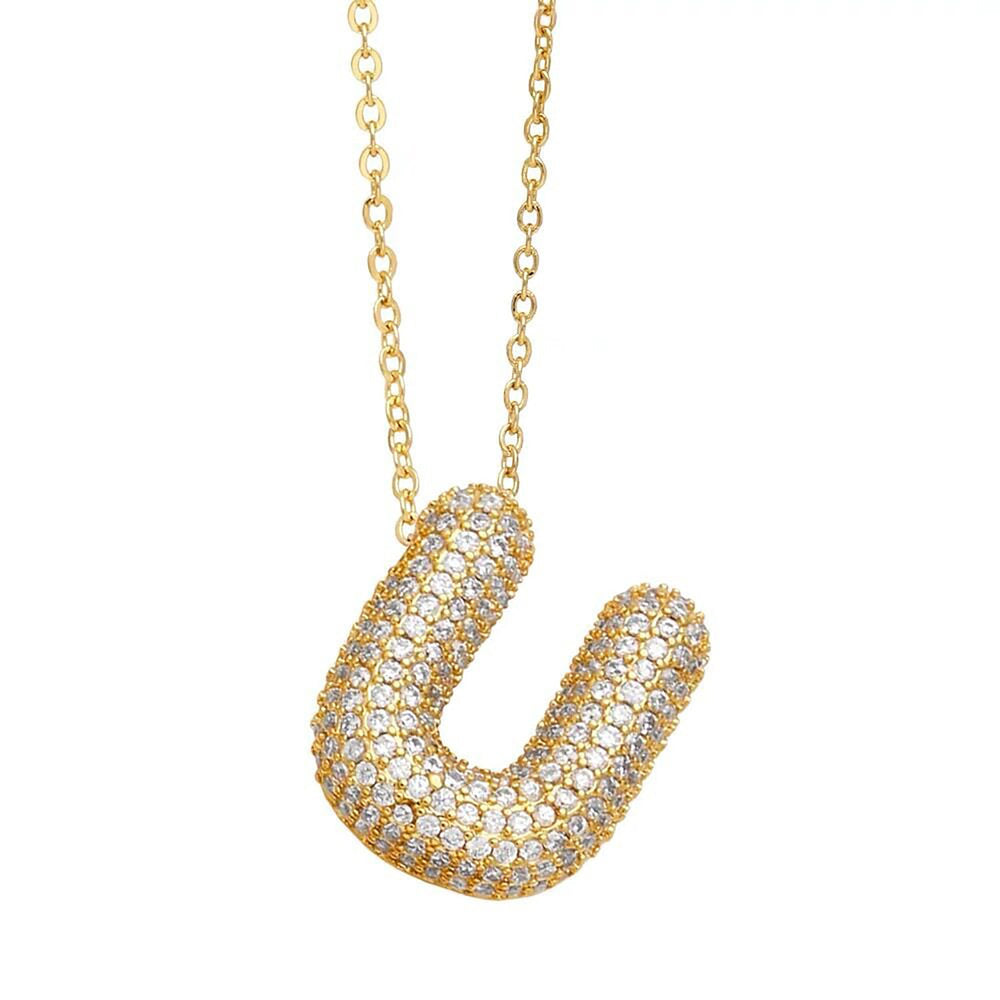 Maëvane 18K Gold Bubble Initial Letter Necklace