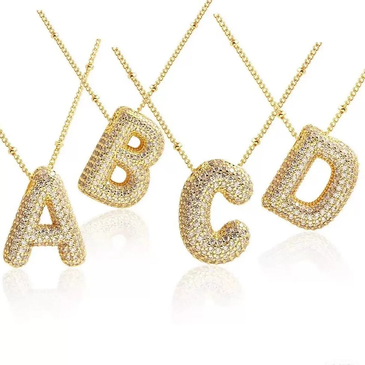 Maëvane 18K Gold Bubble Initial Letter Necklace