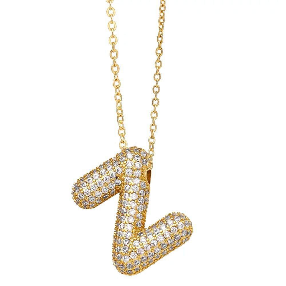 Maëvane 18K Gold Bubble Initial Letter Necklace