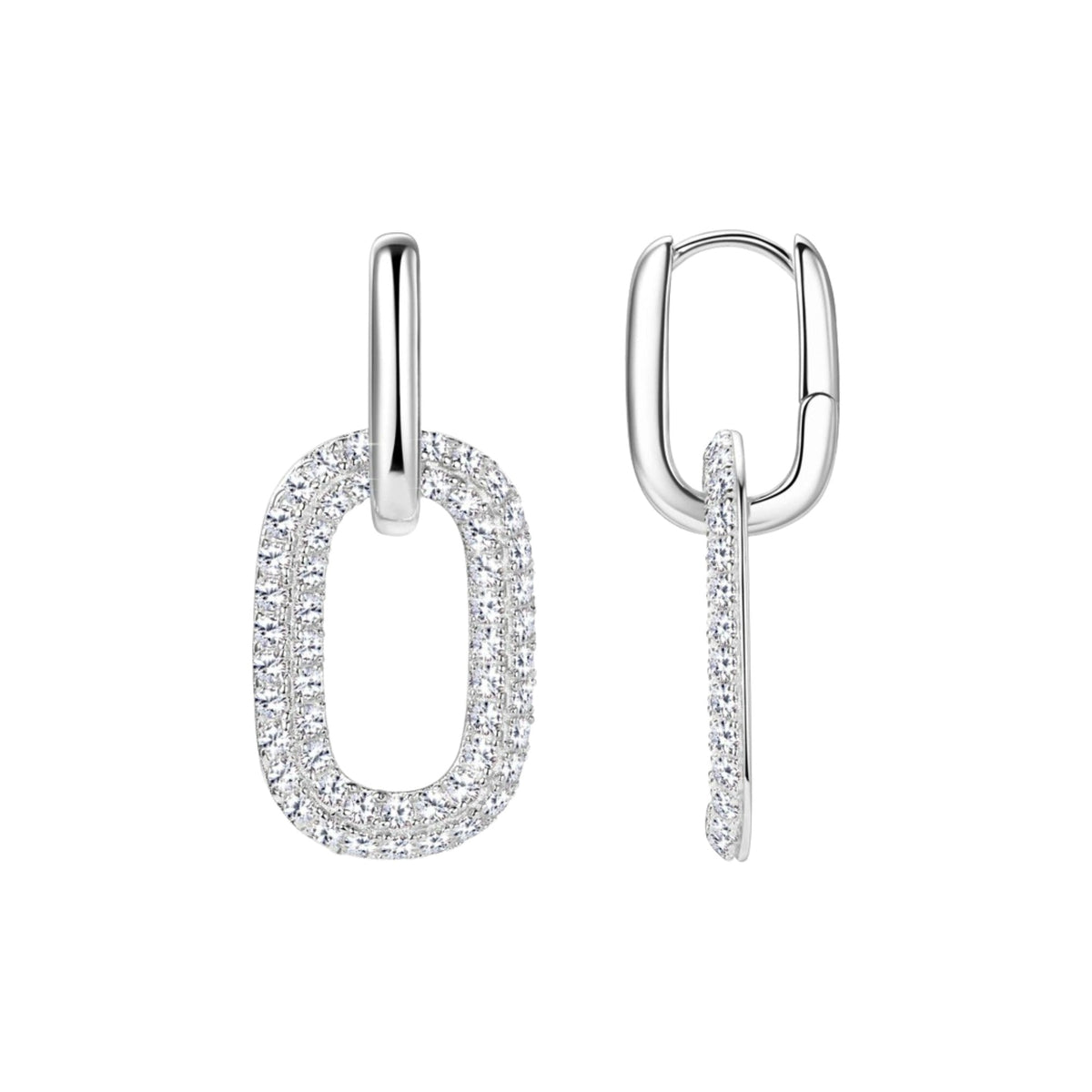 Maglind 14K Gold Double Link Moissanite Earrings