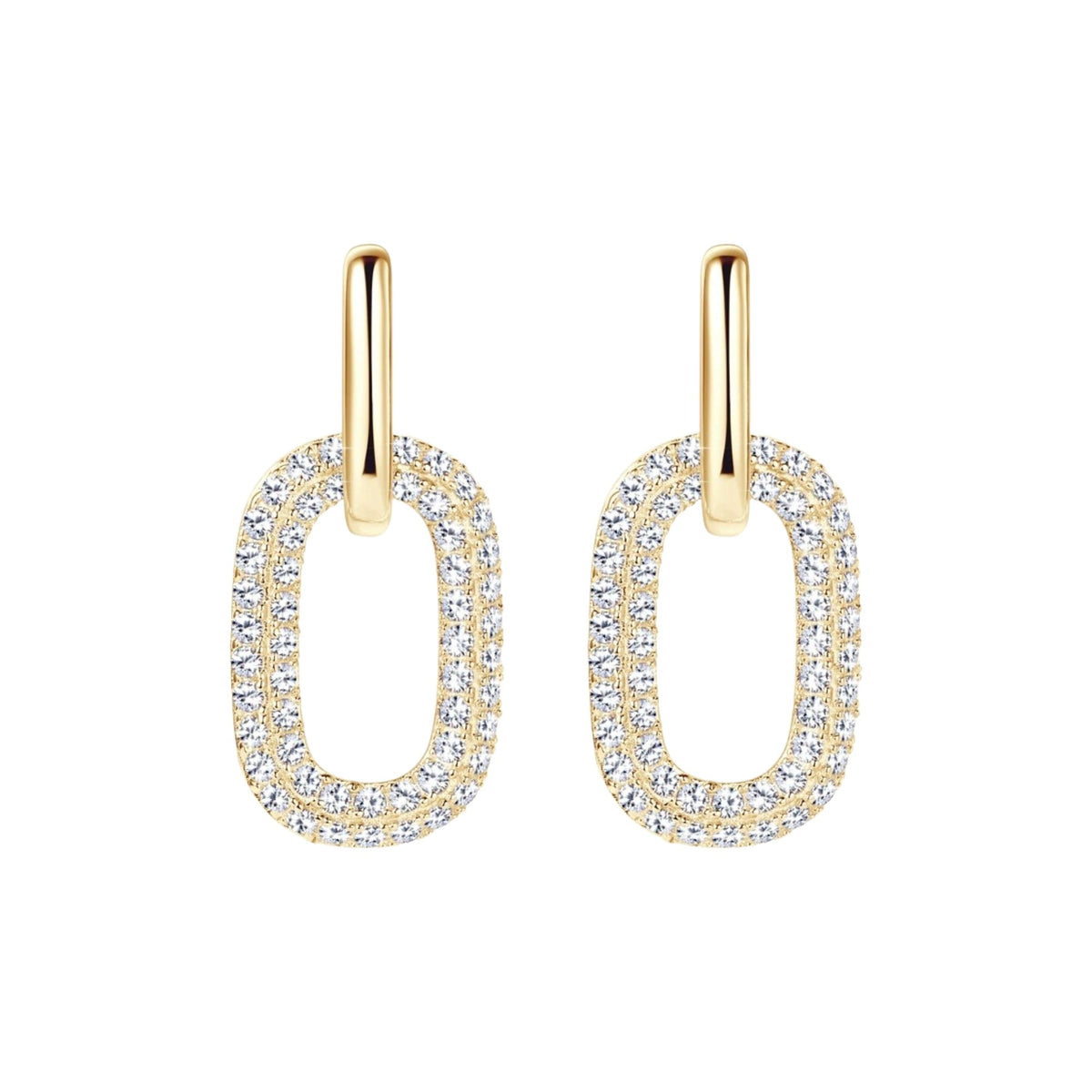 Maglind 14K Gold Double Link Moissanite Earrings