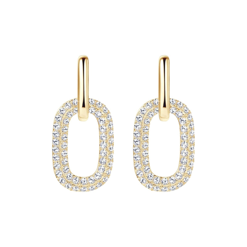 Maglind 14K Gold Double Link Moissanite Earrings