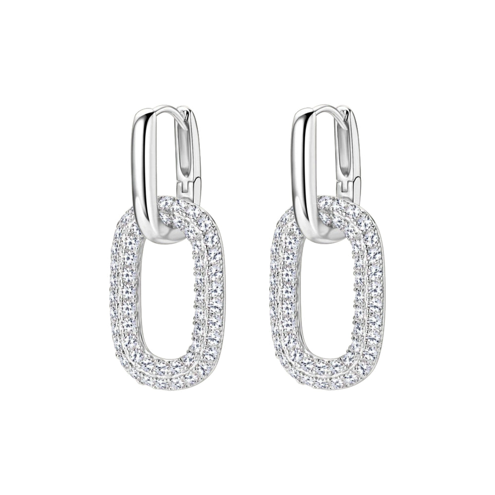 Maglind 14K Gold Double Link Moissanite Earrings