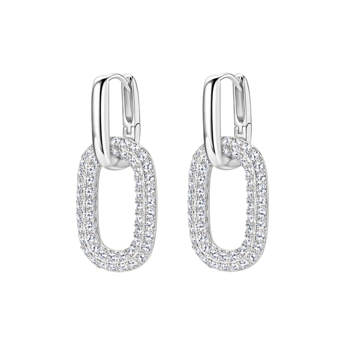 Maglind 14K Gold Double Link Moissanite Earrings