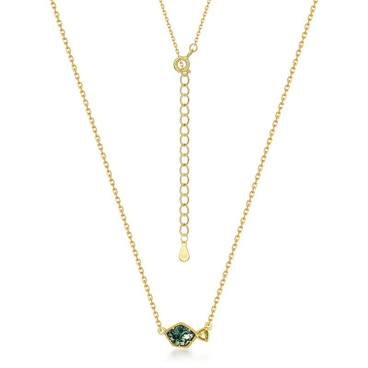 Mahault Moss Green Fish Necklace