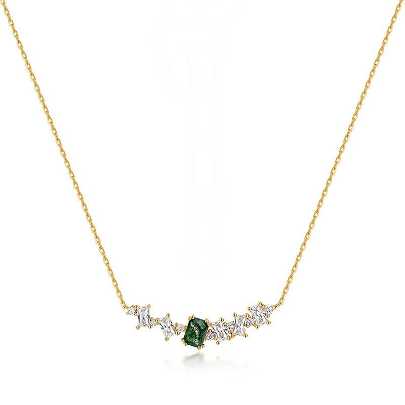 Maïa Baguette Moss Necklace