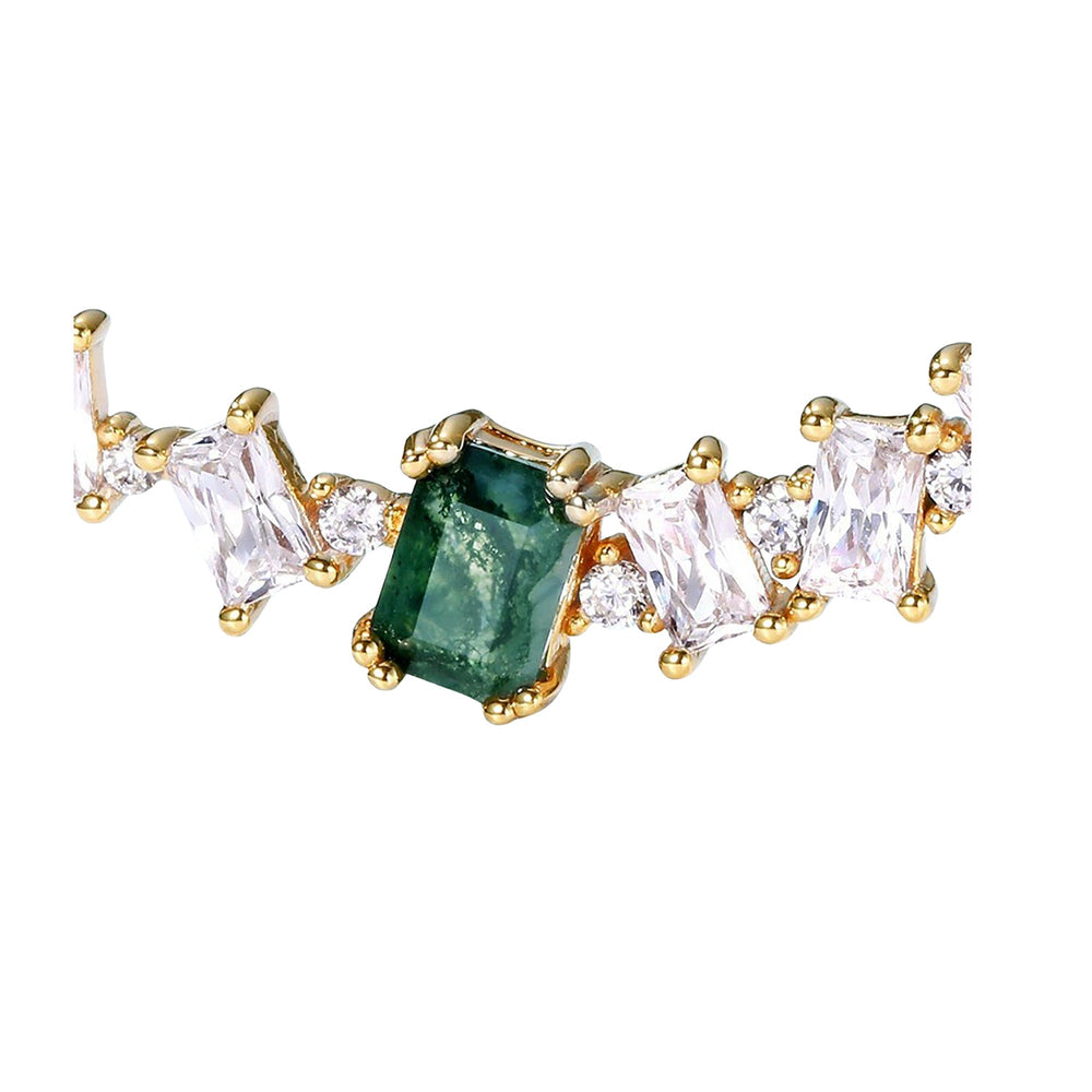 Maïa Baguette Moss Necklace