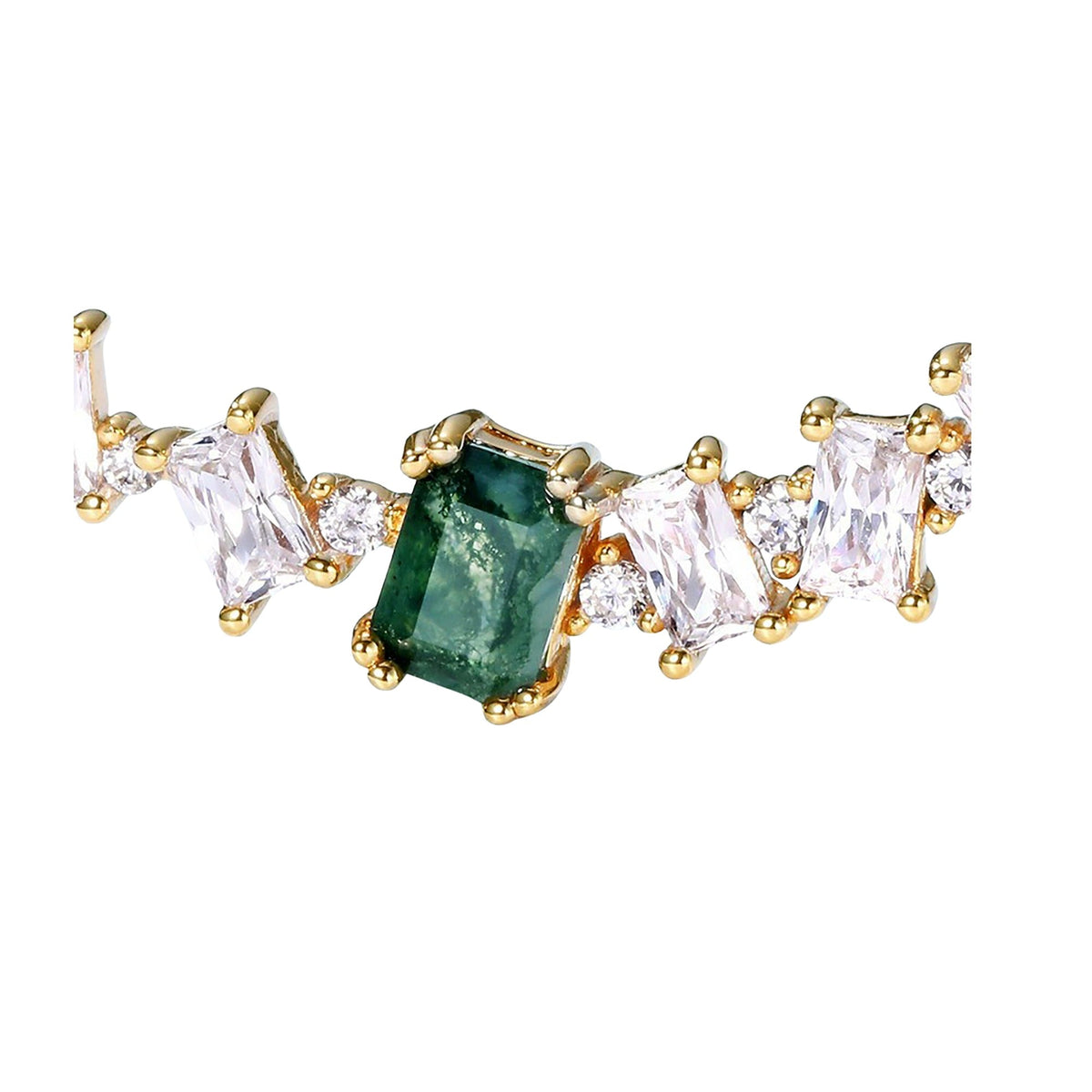 Maïa Baguette Moss Necklace