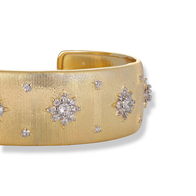 Malin 14K Gold Snowflake Open Bangle