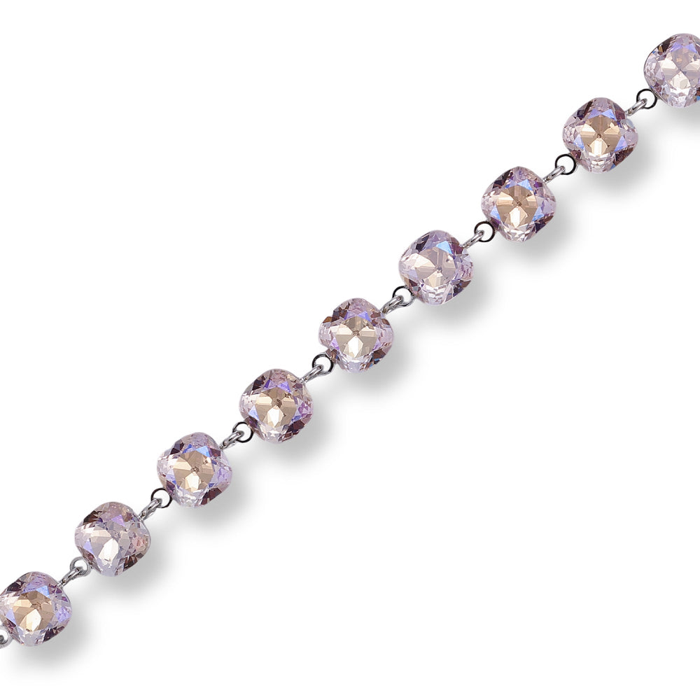 Malina Pink Cushion Crystal Bracelet