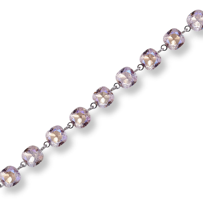 Malina Pink Cushion Crystal Bracelet