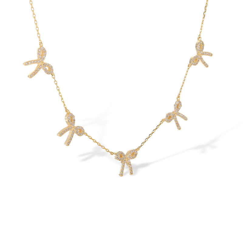 Manuela 14K Gold Delicate Bow Necklace