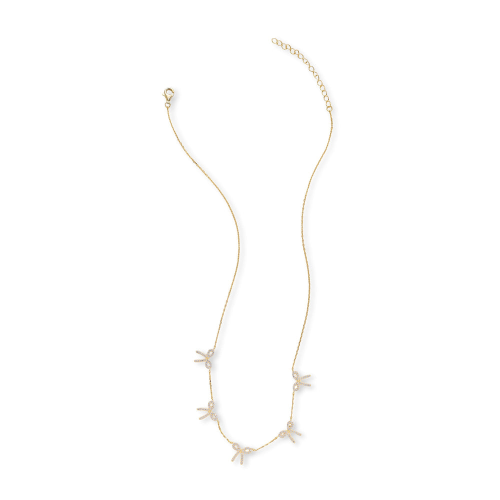 Manuela 14K Gold Delicate Bow Necklace