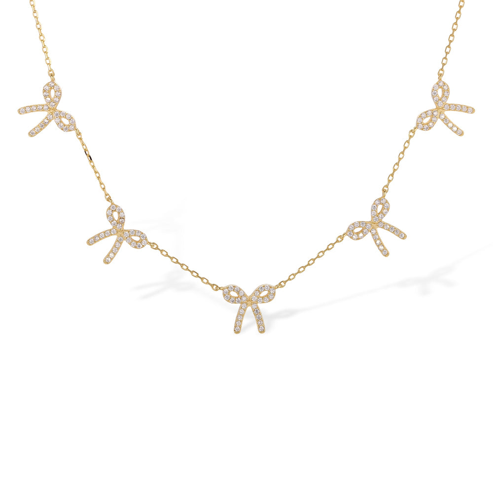Manuela 14K Gold Delicate Bow Necklace