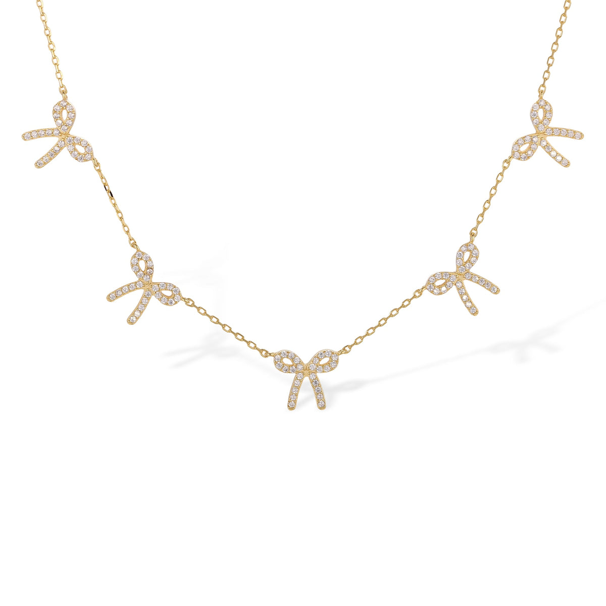 Manuela 14K Gold Delicate Bow Necklace