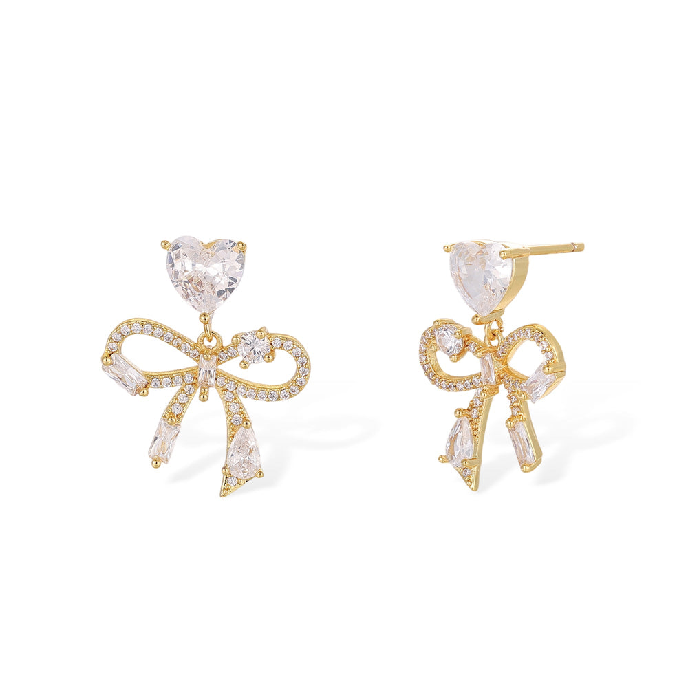 Manuela 14K Gold Delicate Bow Earrings