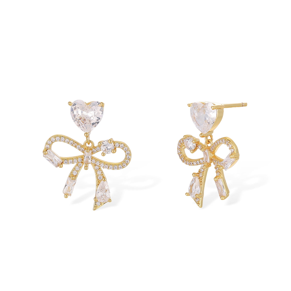 Manuela 14K Gold Delicate Bow Earrings