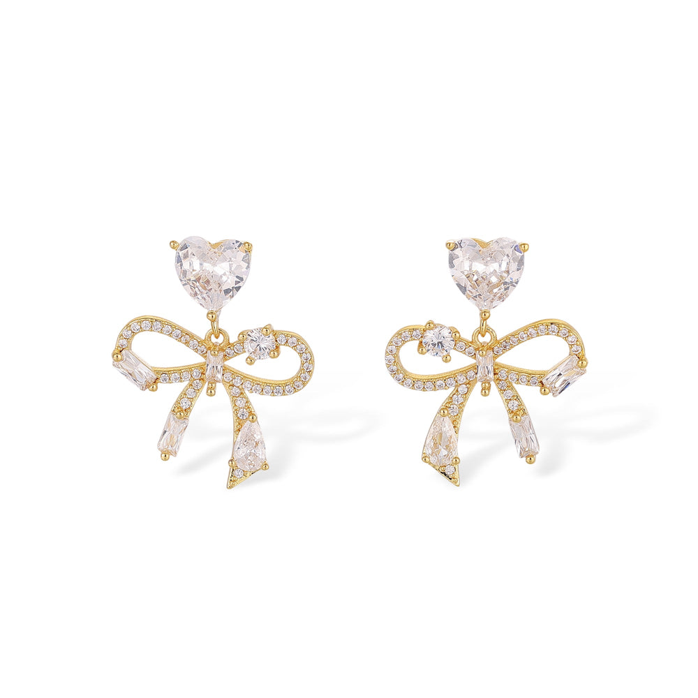 Manuela 14K Gold Delicate Bow Earrings