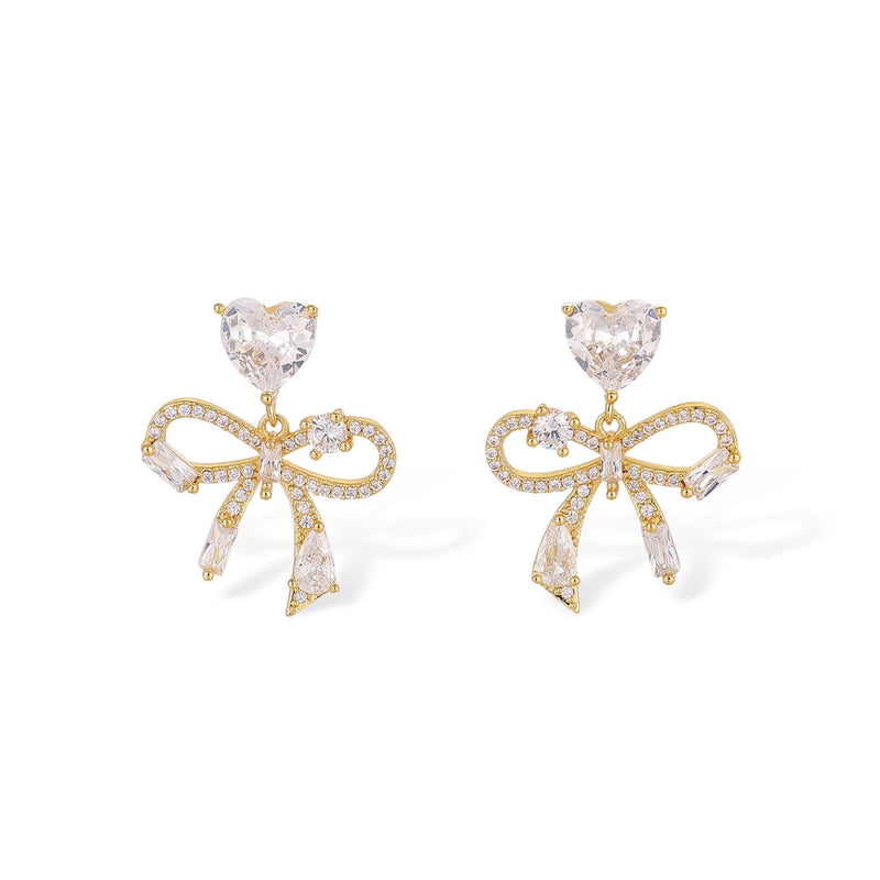 Manuela 14K Gold Delicate Bow Earrings