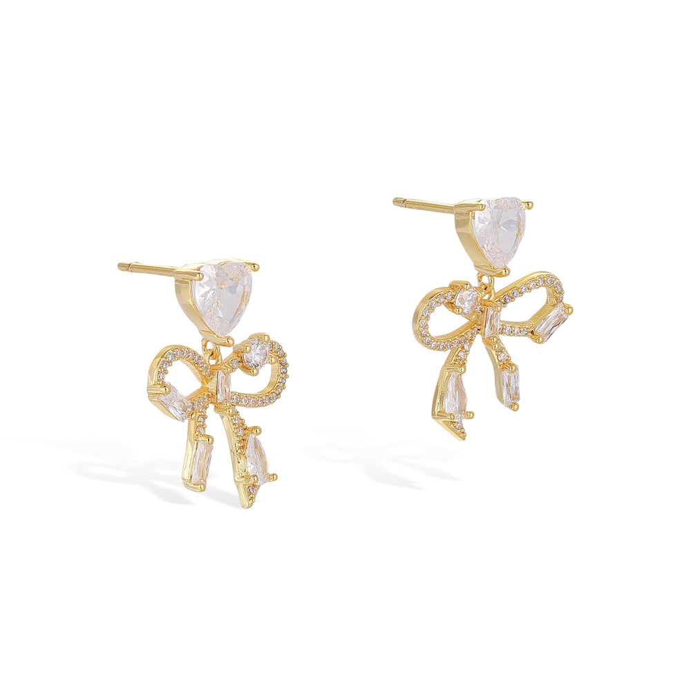 Manuela 14K Gold Delicate Bow Earrings